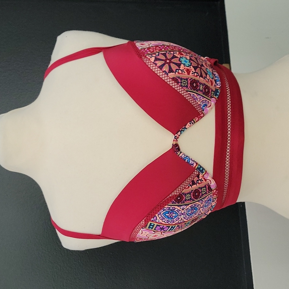 Sexy bohemian print Bikini top Shade & Shore 38D padded underwire